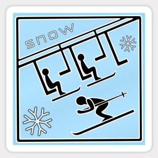 雪 / Snow (Ice Blue BackGround) Sticker